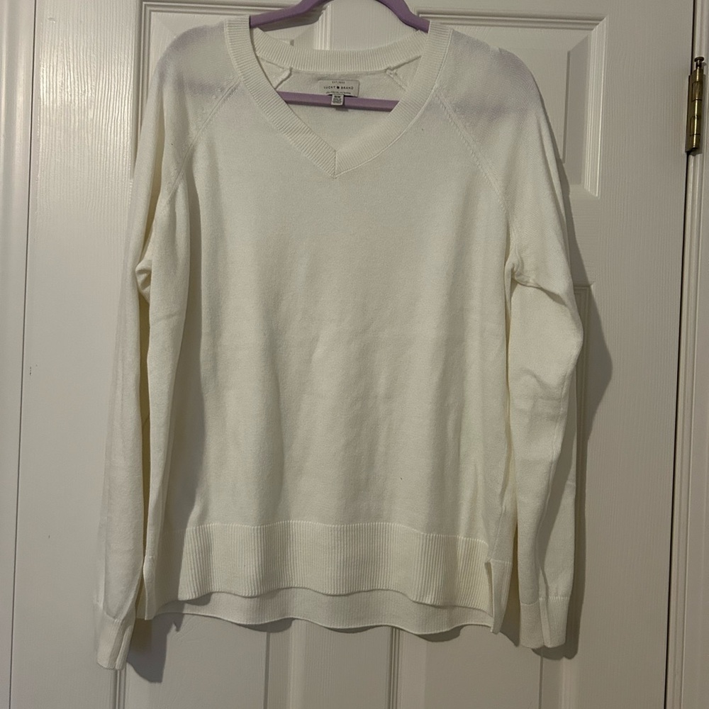 Lucky Brand Cream V-Neck Sweater